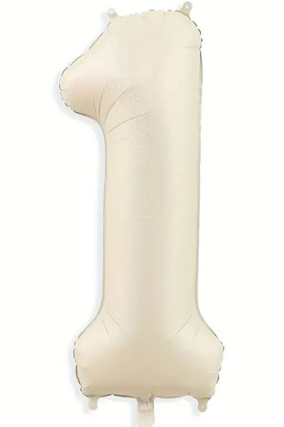 BeySüS Cream Color 1 Number Foil Balloon 80 cm