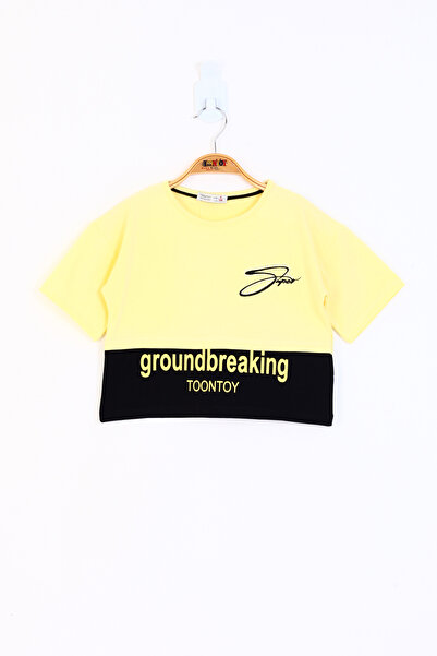 Toontoy Κορίτσι - Μπλουζάκι με λεπτομέρεια Garni με τύπωμα με χαμηλό μανίκι