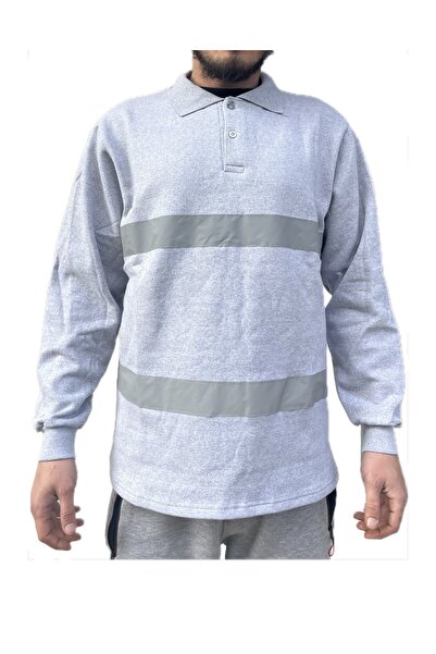 tikpaket Reflektörlü gri sweatshirt, reflektörlü iş poları, reflektörlü kazak