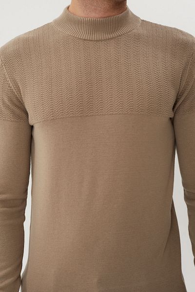 Twister Jeans Мъжки пуловер с половин поло яка и детайли ET 3638