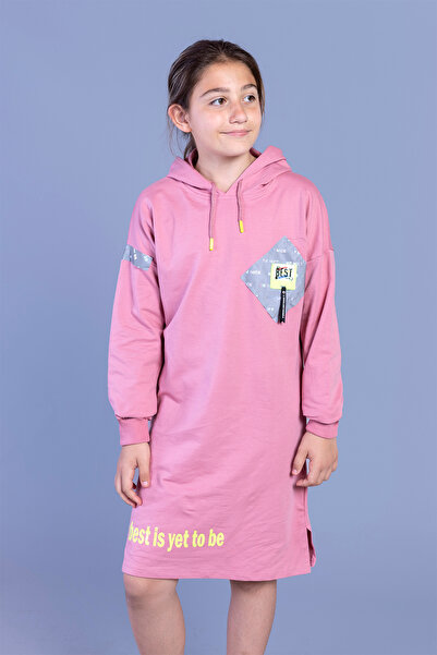 Toontoy Rochie B cu imprimeu cu mâneci scurte pentru fetiță