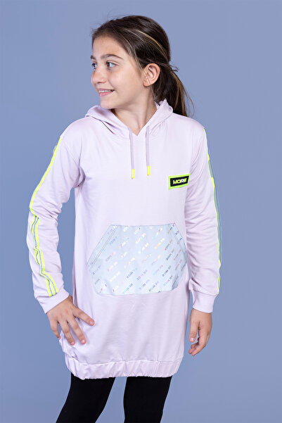 Toontoy Fată - Hanorac cu buzunar cangur cu detaliu reflectorizant tricou