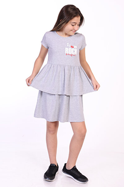 Toontoy Κορίτσι - Φόρεμα με στάμπα I Love Rock