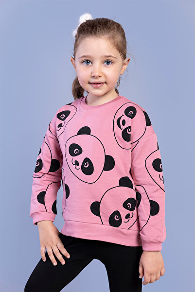 Toontoy Girl's Panda Printed Sweatshirt