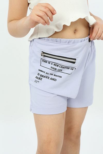 Toontoy Girl's Front Ornamental Pocket Shorts