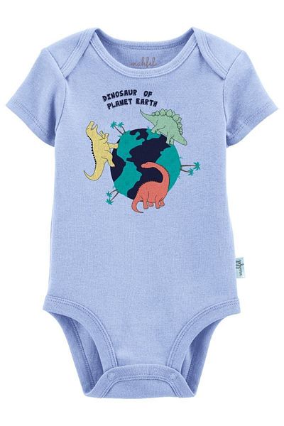 MAHFEL 100% Cotton Organic Printed Premium Snap Fastener Baby Bodysuit