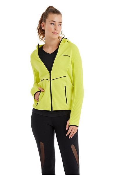 Blackspade Πράσινο γυναικείο φούτερ Fleece - Με κουκούλα και φερμουάρ C2T8N6O15