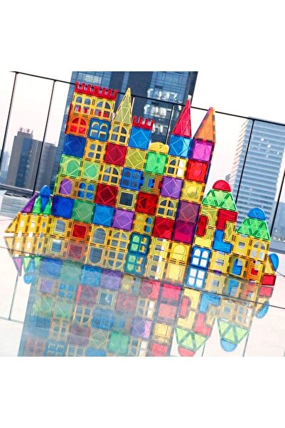 fulina 60 قطعة من المكعبات المغناطيسية، مكعبات بناء من البلاط المغناطيسي لألعاب الأطفال