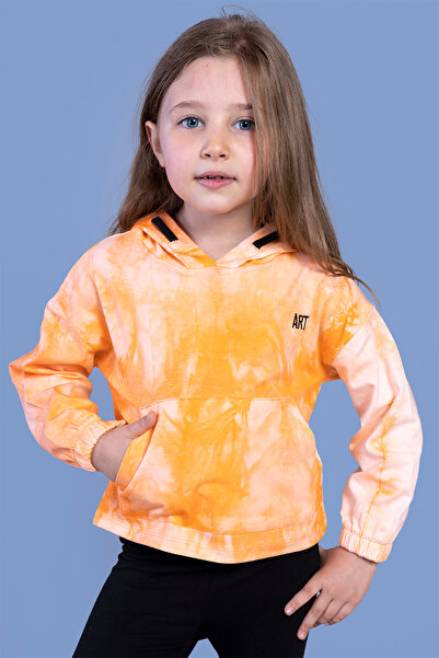 Toontoy Суитшърт с качулка и батик мотиви за момичета