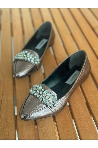 Surpie Shoes Stone Detailed Women's Ballerinas