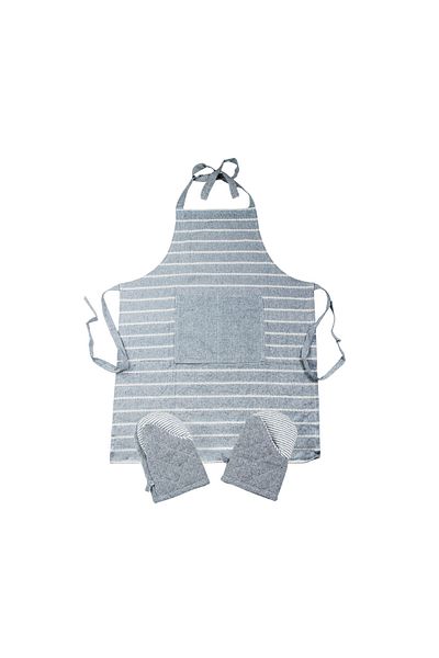 Orange Bed & Bath Kitchen Set | 100% Cotton Kitchen Set 3 Pieces - Dark Grey