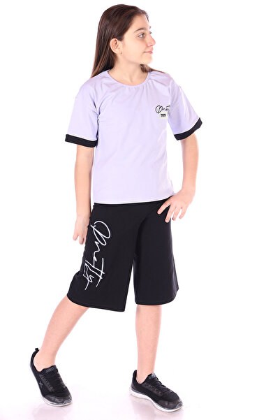 Toontoy Set Capris cu broderie Pretty cu imprimeu pentru fetiță