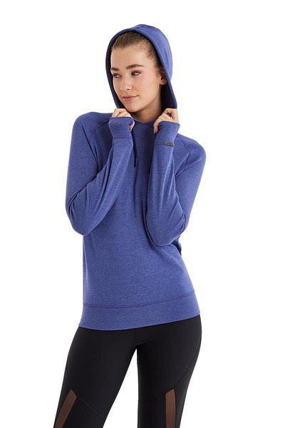 Blackspade Women's Hooded Flash Thermal Purple Sweatshirt