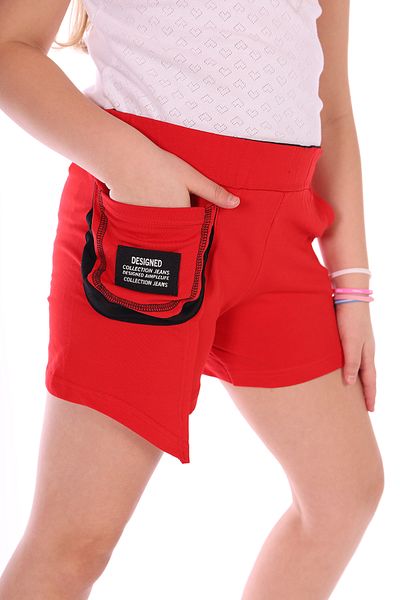 Toontoy Girl's Side Embroidered Shorts with Pockets