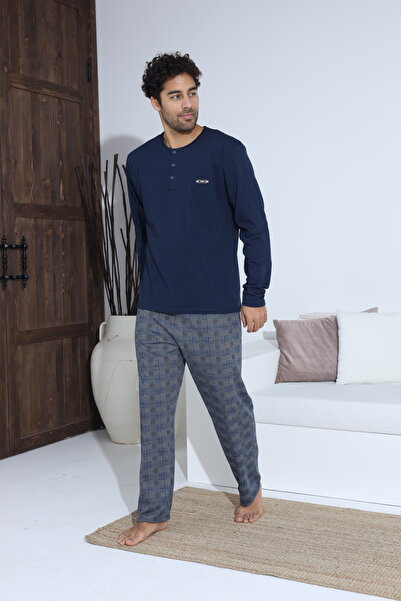 CALİA Чоловічий трикотажний комплект піжами з довгими рукавами