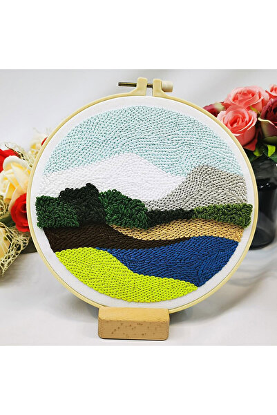 ElkaHobi Kasnaklı Goblen Punch (Panç) İşleme Seti 20 cm Nehir Deseni