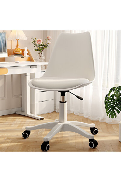 EqiEch كرسي أكريليك، مكتب مريح، بولي يوريثين مقاوم للماء، بدون أذرع، ارتفاع قابل للتعديل، عجلات صامتة