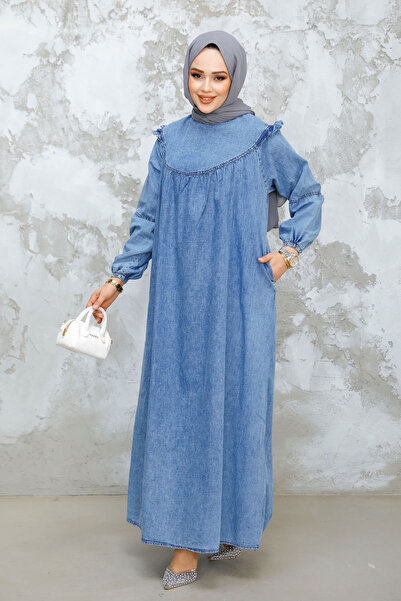Neva Style Φόρεμα Hijab Blue Denim - 19140M