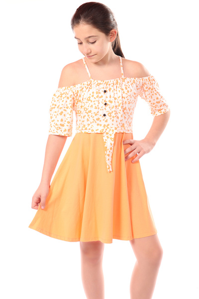 Toontoy Леопардова рокля с презрамки за момиче