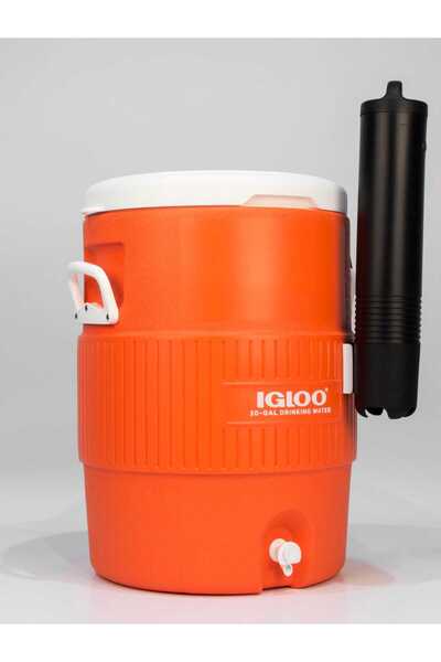 IGLOO - 10 Gallon Seat Top With Cup Dispenser - Orange