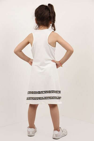 Toontoy Printed and Stone Detailed Dress for Girls