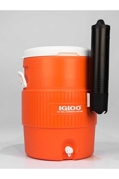 IGLOO - 10 Gallon Seat Top With Cup Dispenser - Orange