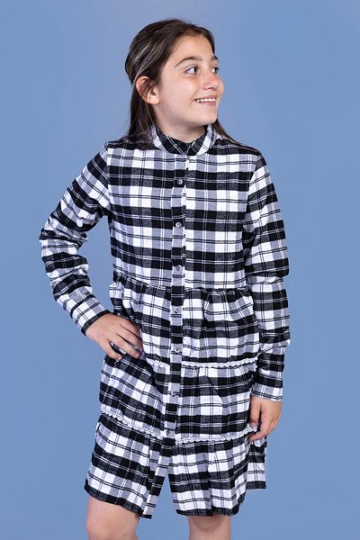 Toontoy Plaid Patterned Girl's Dress