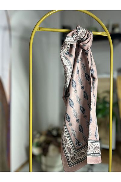 JAWEL Soft Pashmina Pattern Bordured Black