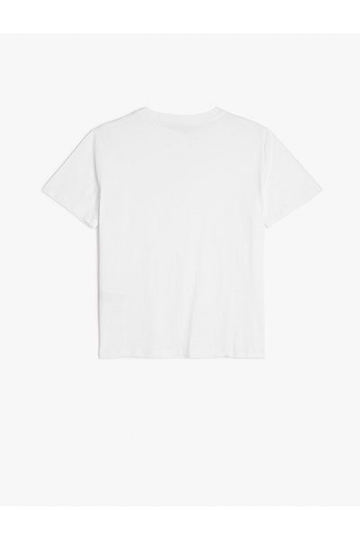 Koton Tricou de bază din bumbac cu mânecă scurtă și decolteu pentru femei