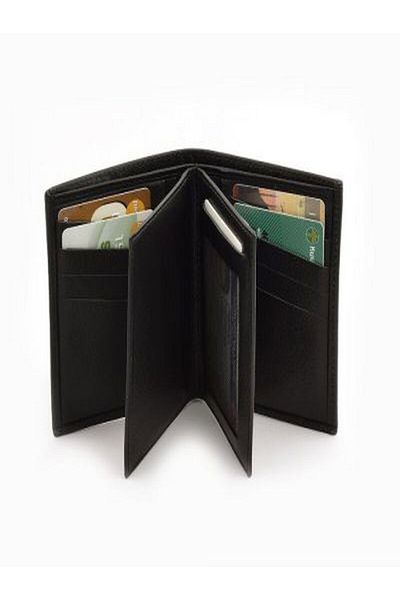 Ö ÖZMERT ASKERİ MALZEME Men's Classic Leather Wallet - Memory Ring Black