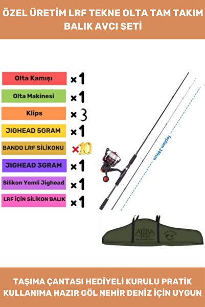 Thriftbuds Özel Üretim Kıyı Deniz Göl Şık Taşıma Çantalı Hazır Kurulu Tam Takım Usta Lrf Olta Seti - 3m Kamış