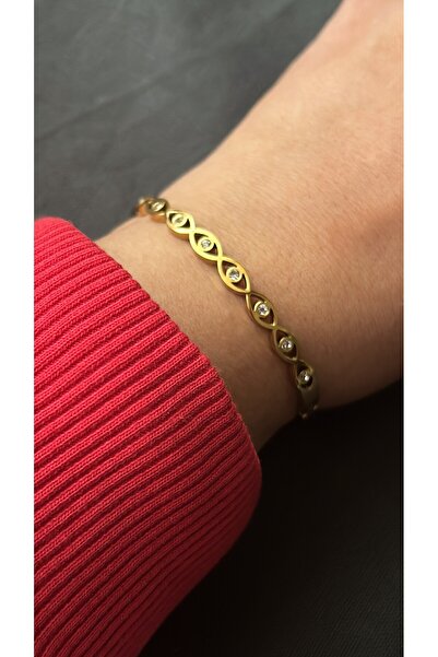 By Semra Bebe Boy Göz Model Zirkon Taşlı 15 Cm ( Ince Bilekler Için ) Kadın Ç...