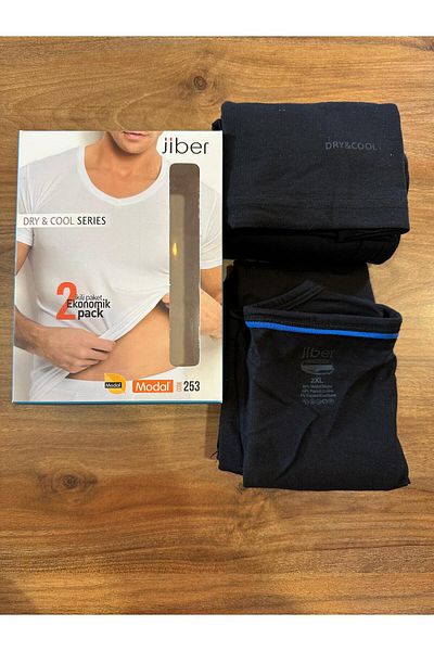 Jiber Men's V-Neck Modal Undershirt - 2-Piece Cool Box