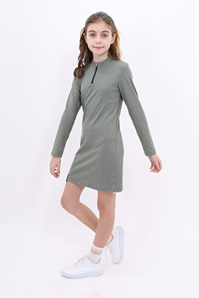 Toontoy Girl's Half Zipper Dress