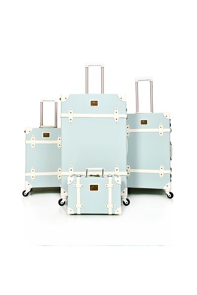 MORANO Morano 4 Piece Classic Full Leather Luggage Set with Spinner Wheels and Safety Lock