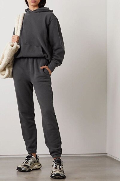 THE WHITE Γυναικείο αθλητικό παντελόνι από καουτσούκ επένδυση fleece σε χρώμα...