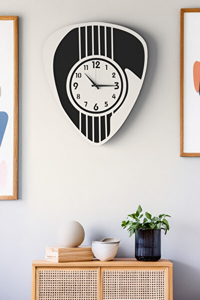 LUPOKRAFT Şık Rakam Tasarımlı Gitar Duvar Saati - 48cm Modern Dekorasyon - Tr...