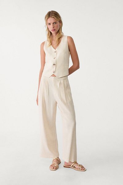Stradivarius Linen blend darted culottes