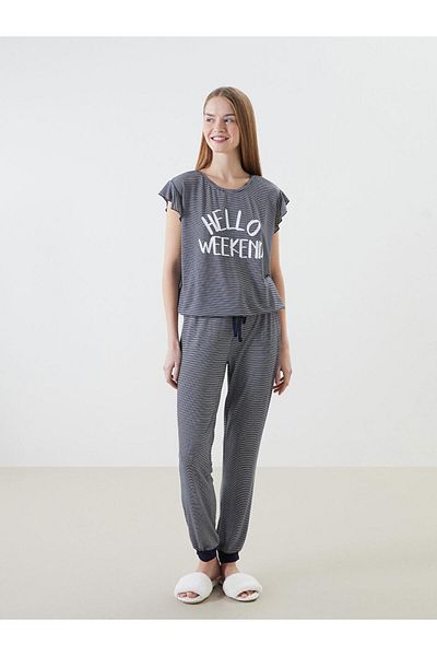 LC Waikiki Set de pijamale cu dungi pentru damă