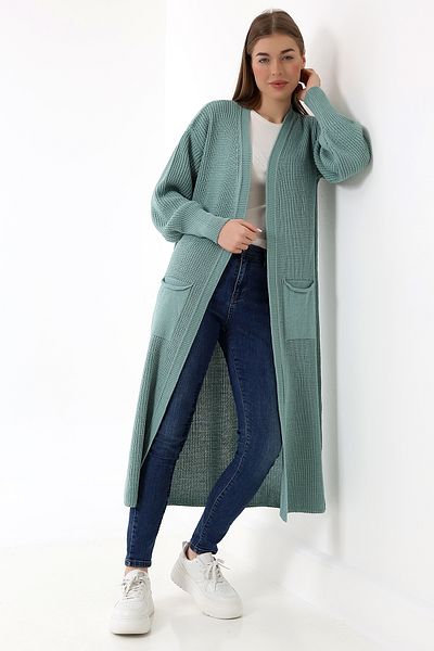 Devinka Women's Oversize Long Pocket Knitwear Cardigan