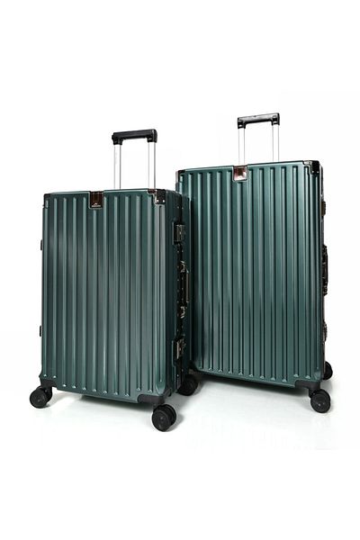 MORANO 3-Piece Unisex Morano Travel Luggage Trolley Set Dark Green Size 28''-24''-20'' Inches.