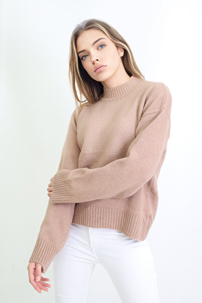 Get Crazy Kadın simit yaka geniş kollu kazak