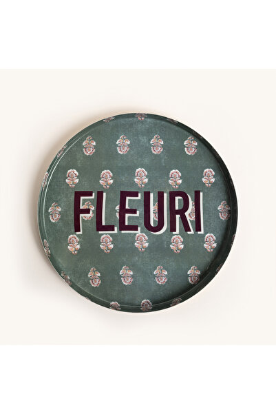 Zsa Zsa Zsu Nanpur Metal Dekoratif Tepsi 30x30x3 Cm Yeşil