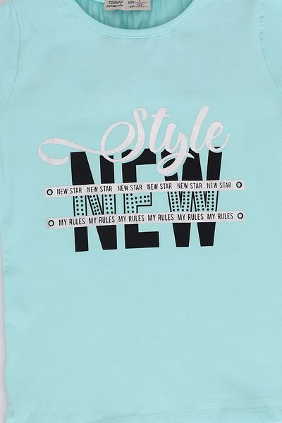 Toontoy Printed and Stone Embroidered T-Shirt for Girls