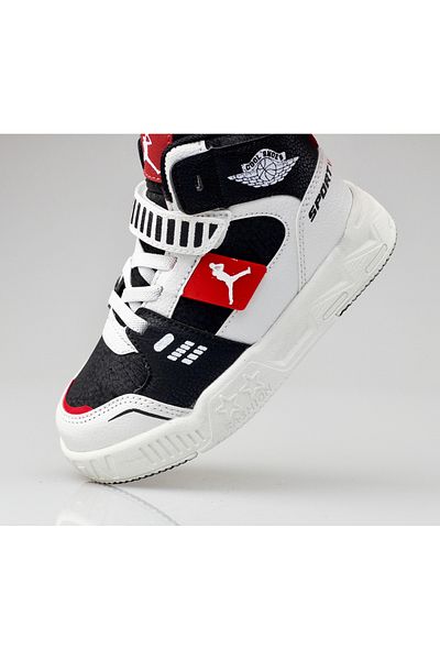 JOJO KIDS Unisex Children's Ankle Leather Sports Shoes, Basket, Tennis, Casual Sneakers, Velcro Shoes