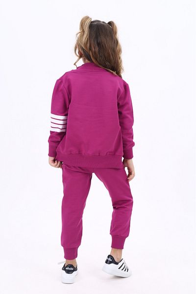 Toontoy Embroidery Detailed Girl's Tracksuit Set