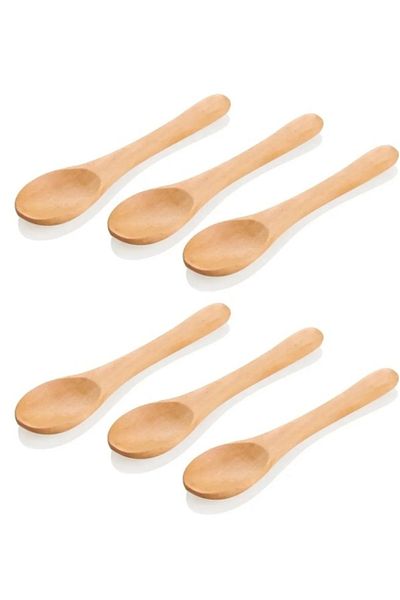 ŞAKİLATA CONCEPT Set of 6 Lux Wooden Spice Spoons 13 cm