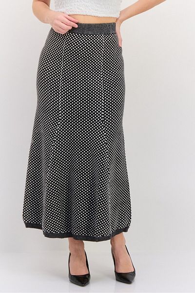 Esprit Women Textured Maxi Skirt, Black