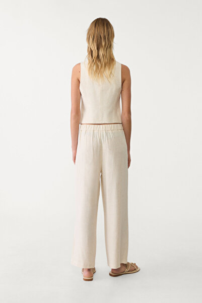 Stradivarius Keten karışımlı culotte pantolon
