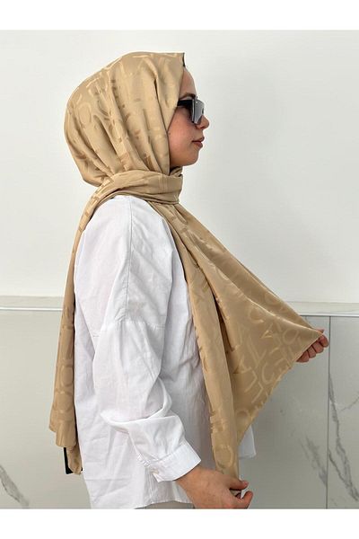 locella JSL1115 Μοντέλο Jacquard Shawl Ψάθινο κίτρινο